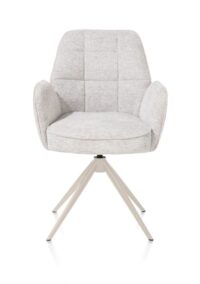 Bell, armstoel - creme frame - draaibaar - pocket - combi Calabria/Vada - Kiezel
