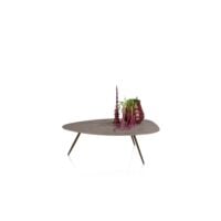 Salutina, salontafel 110 x 80 cm - 3 pootjes - steelbrown