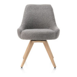 Rocco, chaise - pivotante - chene naturel - confort ressorts - tissu Brioni - foie