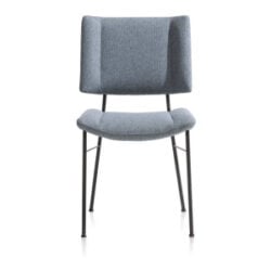 Tatum, chaise - pieds noir - tissu Ponti - Skyblue