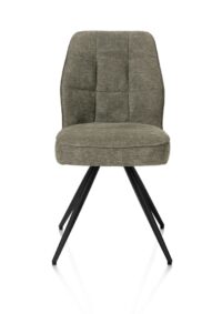 Bell, eetkamerstoel - zwart frame - pocket - combi Calabria/Vada - mosgroen