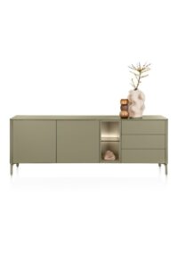 Trentino, Dressoir 210 cm. - 2-deuren + 3-laden + 2-niches - Olijf