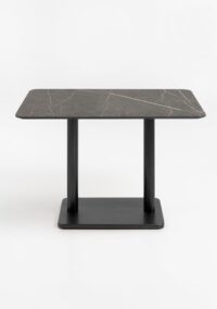 Brest table de bistrot marble onyx 120x75cm - noir