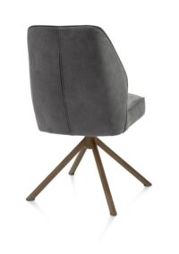 Bell, chaise - piétement tubulaire steelbrown - pivotante - confort ressorts - tissu Calabria - Anthracite - Image 2