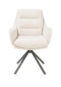 Mia, armstoel - draaibaar - graphiet frame - stof Livigno - Creme