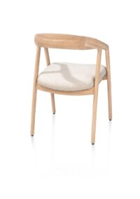Dante, armstoel - eik naturel met gestoffeerde zit in stof Cloudy beige - Afbeelding 2