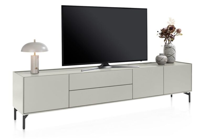 Noon, Lowboard 240 Cm - 3-Deuren + 2-Laden - Geheel Silk Grey - Afbeelding 2