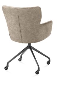 Sage, armstoel + wielen - alu frame in graphiet - stof Oregon - beige - Afbeelding 2