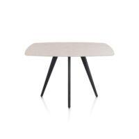 Saluti, bartafel ovaal 150 x 105 cm. - 4 poot - rough off black - Light sand