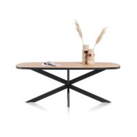 Avalox, eetkamertafel ovaal 180 x 110 cm - kleur oak natural vintage - centrale poot