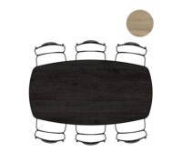 Arvada, table 190 x 100 cm. - ovale - pied central Nebbia - Onyx Nebbia - Image 2