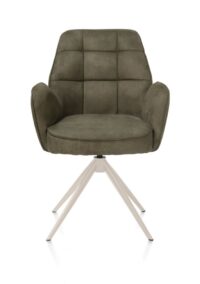 Bell, armstoel - creme frame - draaibaar - pocket - stof Calabria - mosgroen