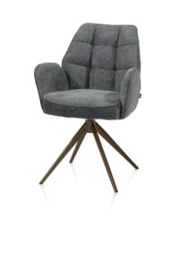 Bell, armstoel - steelbrown frame - draaibaar - pocket - combi Calabria/Vada - Antraciet - Afbeelding 2