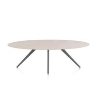 Saluti, eetkamertafel ellips 240 x 110 cm. - 4 poot - graphiet - Light sand