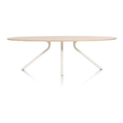 Arvada, table 250 x 110 cm. - ellipse - pied central Nebbia - Naturel Nebbia