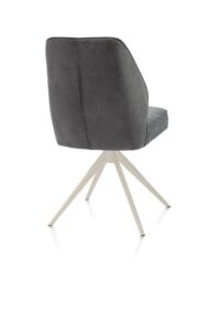 Bell, chaise - piétement crème - pivotante - relax - confort ressorts - combi Calabria/Vada - Anthracite - Image 3