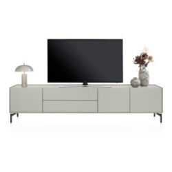 Noon, buffet bas 240 cm - 3-portes + 2-tiroirs - complet silk grey