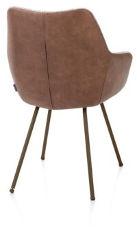 Mats, armstoel 4-poots - steelbrown - combi Pala cognac + Luton koper - Afbeelding 2