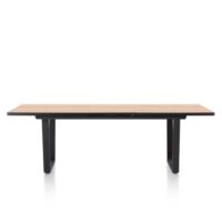 Avalox, table &agrave; rallonge 190 (+ 60) x 98 cm - couleur oak natural vintage - V pied