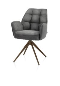 Bell, armstoel - steelbrown frame - draaibaar - pocket - stof Calabria - Antraciet - Afbeelding 2