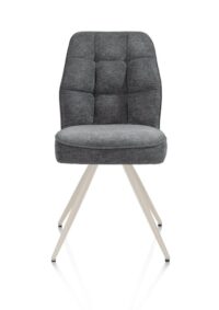 Bell, chaise - piétement crème - confort ressorts - combi Calabria/Vada - Anthracite