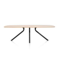Arvada, table 250 x 110 cm. - ovale - pied central long - natural
