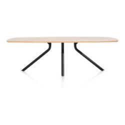Arvada, table 250 x 110 cm. - ovale - pied central long - natural