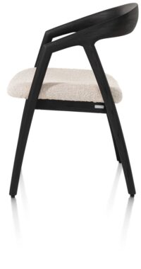 Dante, armstoel - eik antraciet met gestoffeerde zit in stof Brioni - Creme - Afbeelding 3