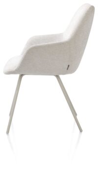 Odin, chaise &agrave; accoudoirs - pi&eacute;tement m&eacute;tal RAL 7044 - silk grey - tissu Vada ivoire - Image 3