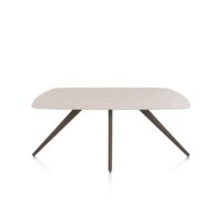Saluti, eetkamertafel ovaal 180 x 105 cm. - 4 poot - steelbrown - Light sand