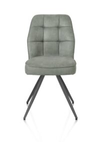 Bell, chaise - piétement graphite - confort ressorts - tissu Calabria - Olive