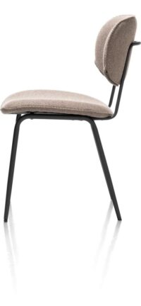 Lexi, eetkamerstoel - zwart frame (ROB) - stof Ponti - Lichtbruin - Afbeelding 3