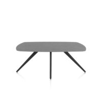 Saluti, eetkamertafel ovaal 180 x 105 cm. - 4 poot - rough off black - Antraciet