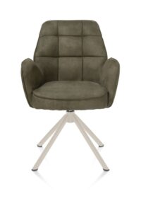 Bell, armstoel - creme frame recht - draaibaar - pocket - stof Calabria - mosgroen