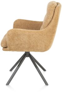 Mia, armstoel - draaibaar - graphiet frame - stof Livigno - Okergeel - Afbeelding 3