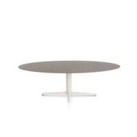 Saluti, eetkamertafel ellips 240 X 110 cm. - centrale teenpoot - creme - Lava