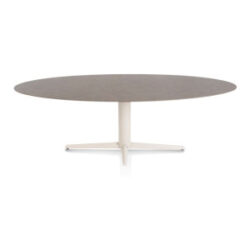 Saluti, table ellipse 240 X 110 cm. - pied central - cr&egrave;me - Lava