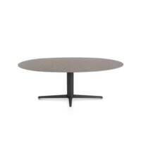 Saluti, eetkamertafel ellips 210 X 105 cm. - centrale teenpoot - rough off black - Lava