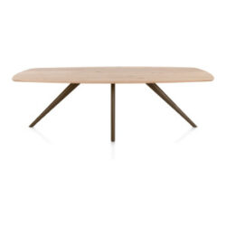 Arvada, Table à manger 250 x 110 cm, ovale, 4 pieds - Steel Brown