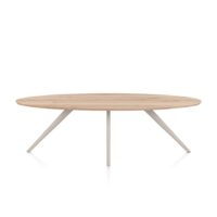 Arvada, Table à manger 250 x 110 cm, ellipse, 4 pieds - Creme
