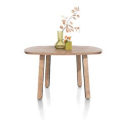 Pavarotti, eetkamertafel 130 x 110 cm - ovaal - tafelpoten (4) met houtinleg
