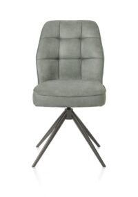 Bell, eetkamerstoel - grafiet frame - draaibaar - relax - pocket - stof Calabria - Olijf