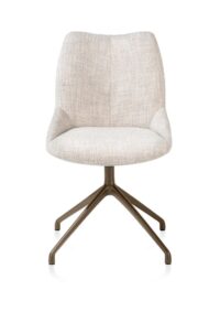 Mats, eetkamerstoel - draaibaar - steelbrown - Luton - Creme