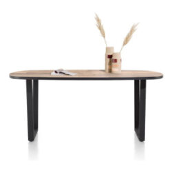 Avalox, table de bar ovale 240 x 110 cm - couleur driftwood - V pied