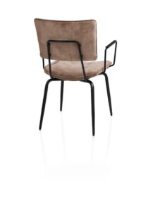Manou, armstoel - off black - stof Karese - Camel - Afbeelding 3
