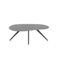 Saluti, table organic 180 x 120 cm. - 4 pieds - rough off black - Anthracite