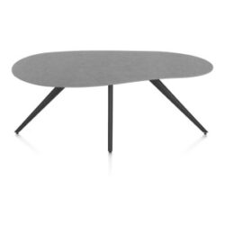 Saluti, table organic 180 x 120 cm. - 4 pieds - rough off black - Anthracite