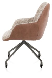 Mats, armstoel aluminium frame wielen grafiet - combi Pala cognac + Luton koper - Afbeelding 3