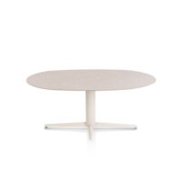Saluti, eetkamertafel ellips 180 X 105 cm. - centrale teenpoot - creme - Light sand