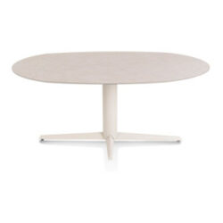 Saluti, table ellipse 180 X 105 cm. - pied central - cr&egrave;me - Light sand